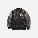 Streetwear Floral Fox Embroidered Loose Varsity Jacket