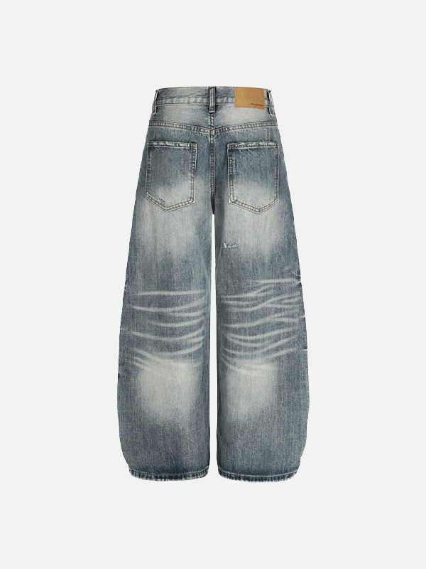 Y2K Punk Hip Hop Distressed Washed Denim Jeans