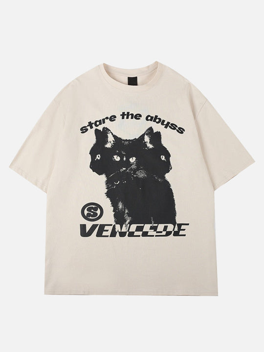 Stare The Abyss Hydra Cat Graphic T-Shirt