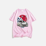 Rundhals-T-Shirt „Roter Mond“