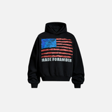 Spring Retro American Stripe Printed Hoodie