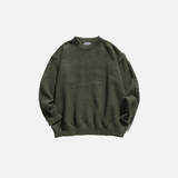 Gemütlicher, einfarbiger Vintage-Pullover mit lockerem Strickmuster