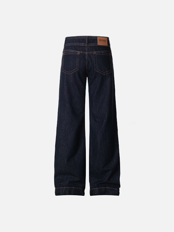 Trendy Simple Straight Leg Denim Jeans