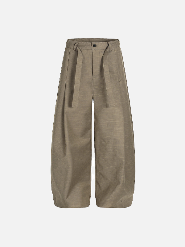 Vintage Belted Wide Leg Classic Pants