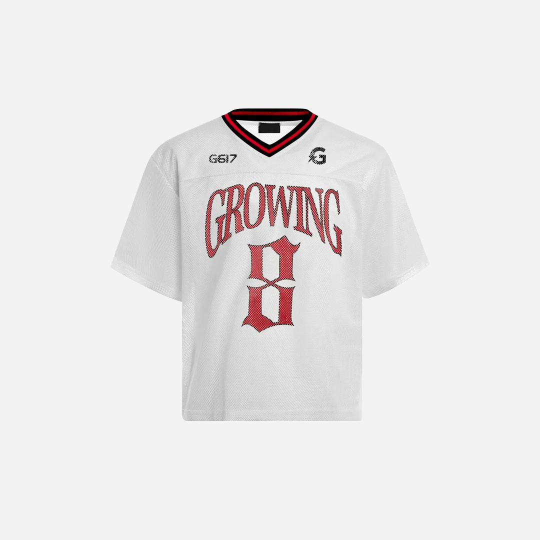 Breathable V-Neck Collar Mesh Graphic Printed T-Shirt
