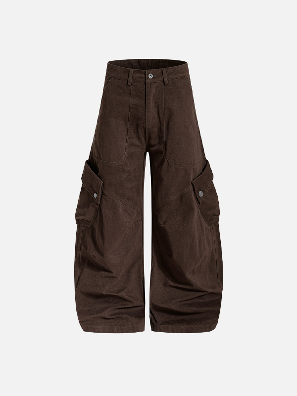 Embroidered American High Street Denim Cargo Jeans