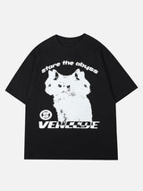Stare The Abyss Hydra Cat Graphic T-Shirt