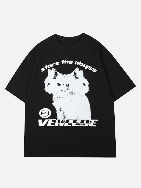 Stare The Abyss Hydra Cat Graphic T-Shirt