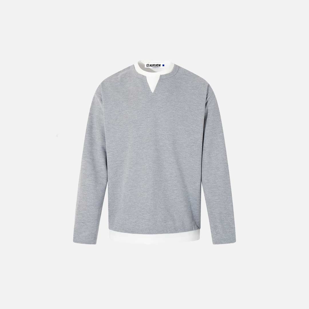 Elegantes, hochwertiges Langarm-T-Shirt mit V-Ausschnitt