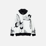 Plush Butterfly Graphic Cool Knitwear Cardigan