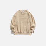 Gemütlicher, einfarbiger Vintage-Pullover mit lockerem Strickmuster