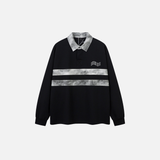 Streetwear Color Block Stand Collar Long Sleeve T-Shirt