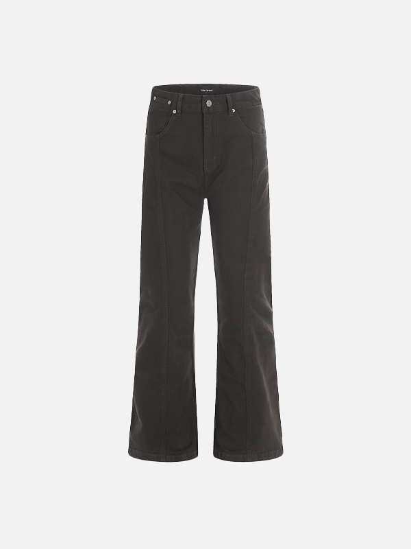 Solid Color Loose Microflared Casual Jeans