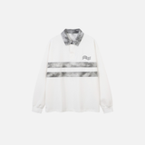 Streetwear Color Block Stand Collar Long Sleeve T-Shirt