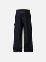 Streetwear-Jeans mit amerikanischem Pflanzenmotiv und Buchstabenprint