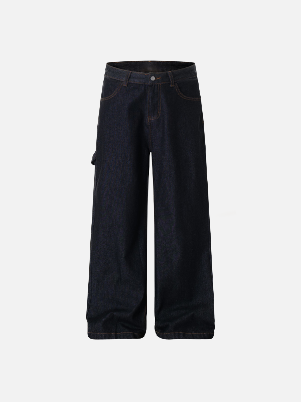 Streetwear American Plant Letter Printed Denim Jeans