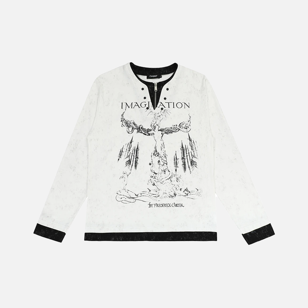 T-shirt long deux pièces style punk gothique sombre