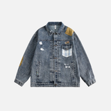 Veste en jean bleu oversize légère et rétro Y2K