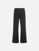 Solid Color Loose Microflared Casual Jeans