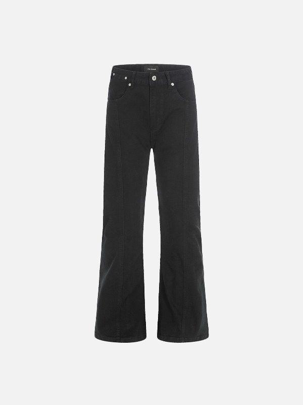 Solid Color Loose Microflared Casual Jeans