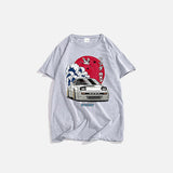 Rundhals-T-Shirt „Roter Mond“