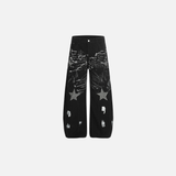 Streetwear Jeans mit weitem Bein und schwarzem Diamant-Sternen-Patchwork