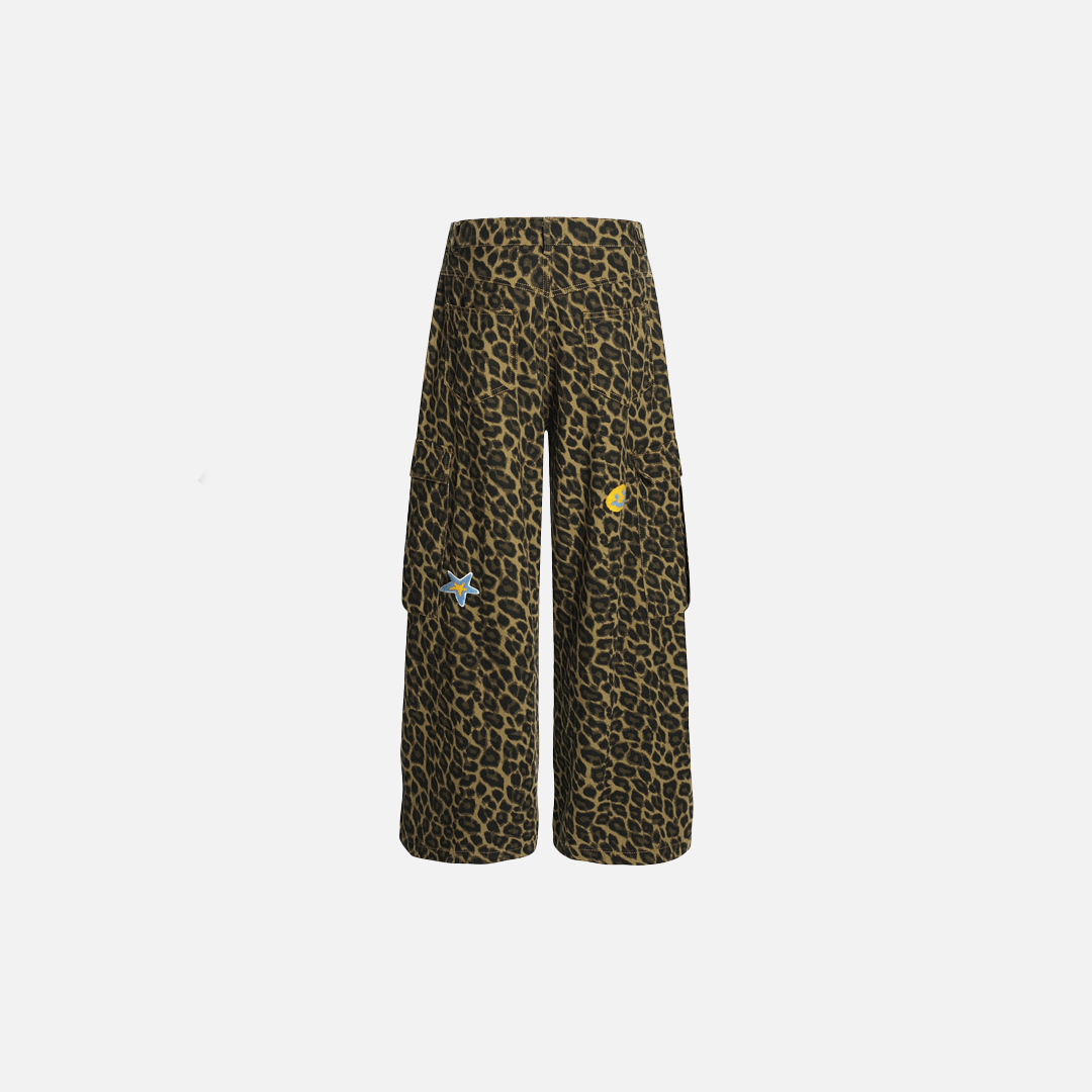 Men Essential Vintage Leopard Print Workwear Pants