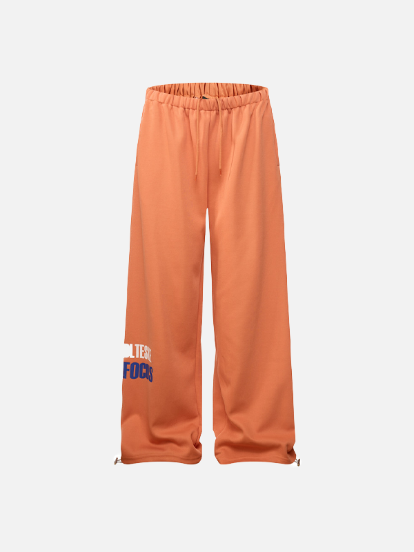 American Style Letter Printed Straight Leg Sweatpants