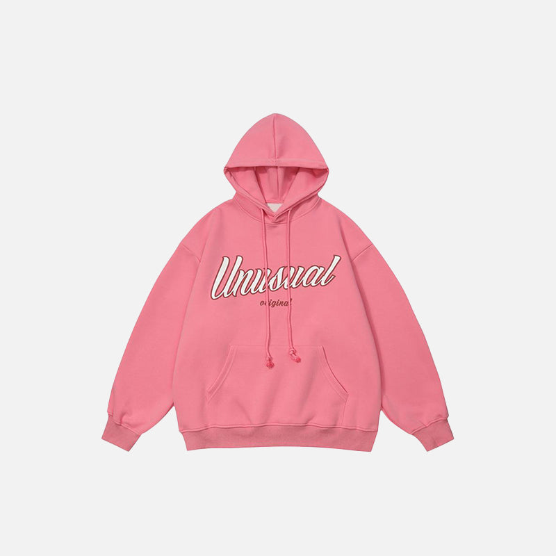 "Unusual" Letter Print Hoodie