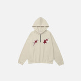 Loose Star Embroidery Hoodie