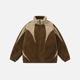 Veste en polaire douce et respirante à blocs de couleur et à fourrure