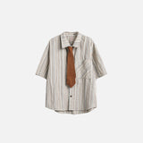 Chemise rayée à cravate pour femme