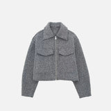 Fleecejacke mit umklappbarem Kragen