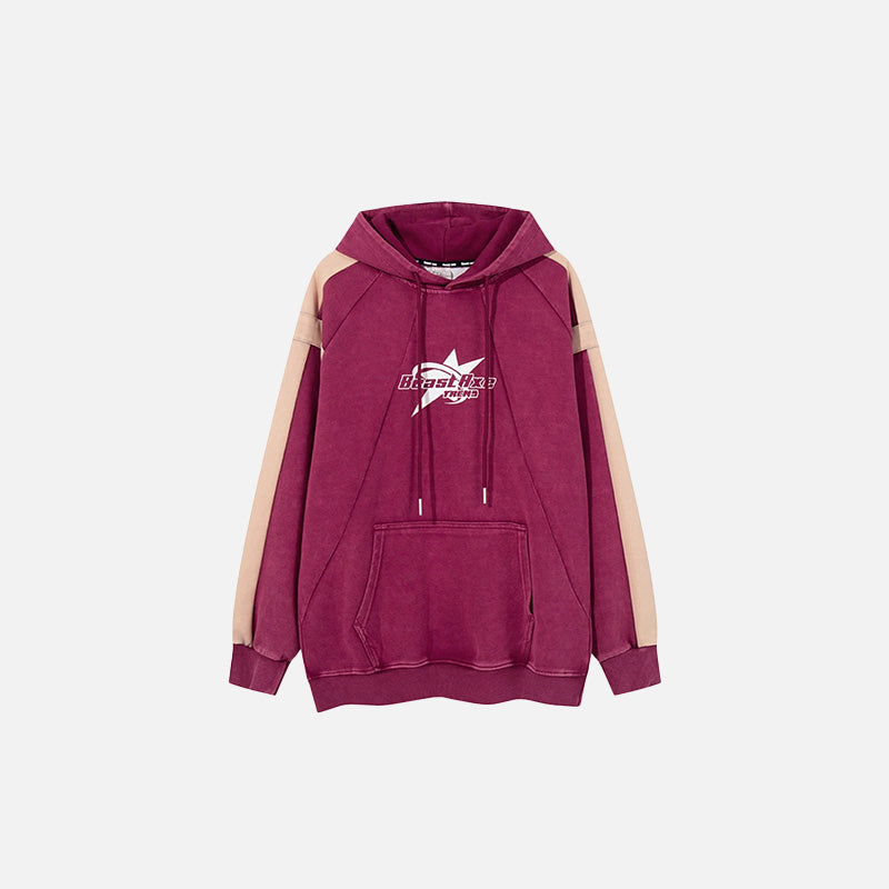 Star Emblem Contrast Hoodie