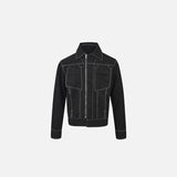 Turn-down collar Zip-Up Denim Jacket