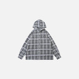 Chemise à carreaux à capuche boutonnée