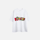 Vintage-T-Shirt mit Drachenprint und kurzen Ärmeln