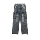 Puppy Graphic Multi-Pocket Loose Jeans