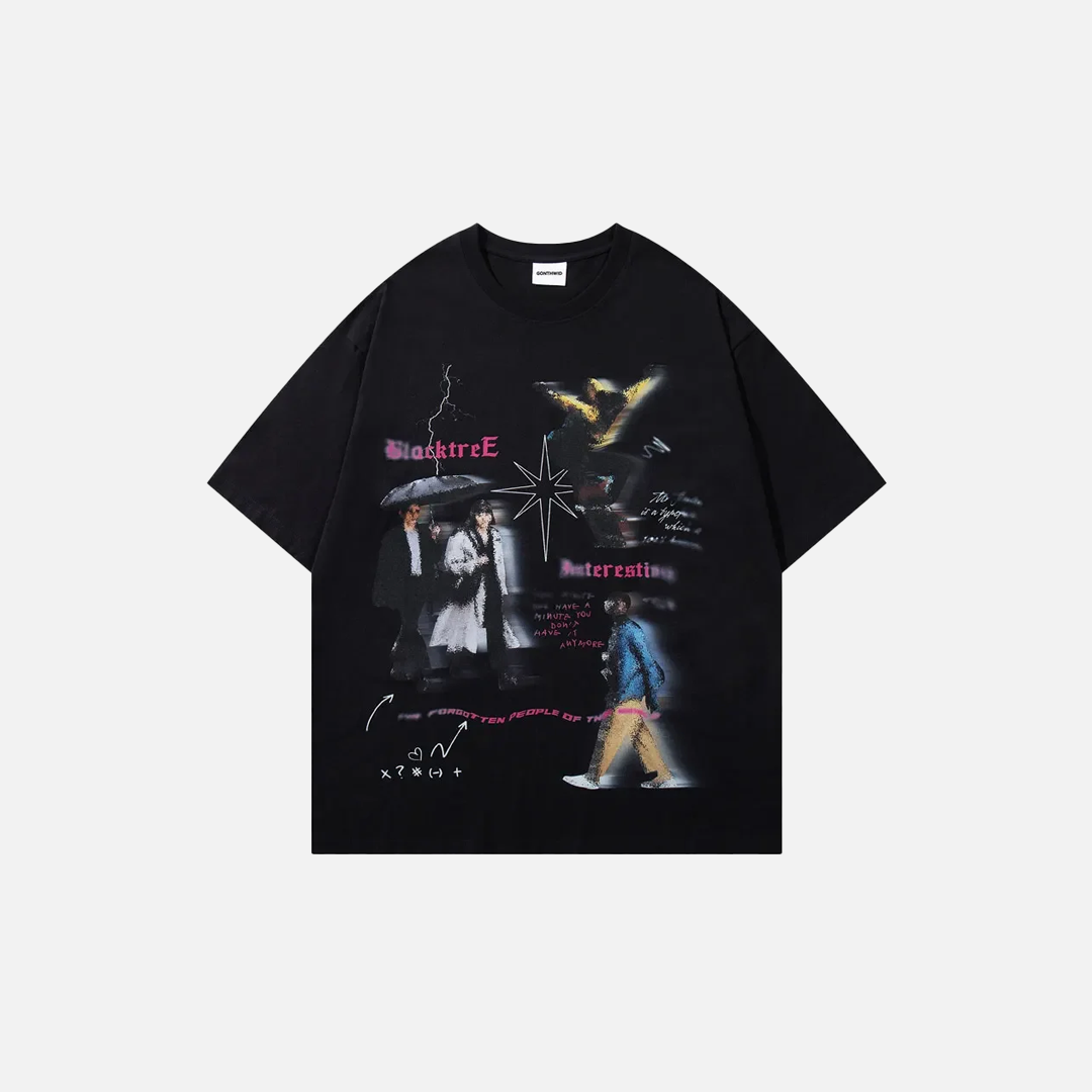 Lässiges Streetwear-Grafik-Hip-Hop-Freizeit-T-Shirt