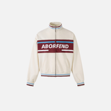 Stylish Color Block Letter Print Zip-Up Sweatshirt