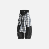 Trendige Patchwork-Bananen-Hip-Hop-Jeans mit weitem Bein