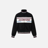 Stylish Color Block Letter Print Zip-Up Sweatshirt