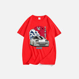 Rundhals-T-Shirt „Roter Mond“