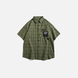Chemise vintage à carreaux à manches courtes