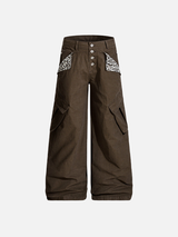 High Street Vibe Hip Hop Cargohose mit weitem Bein