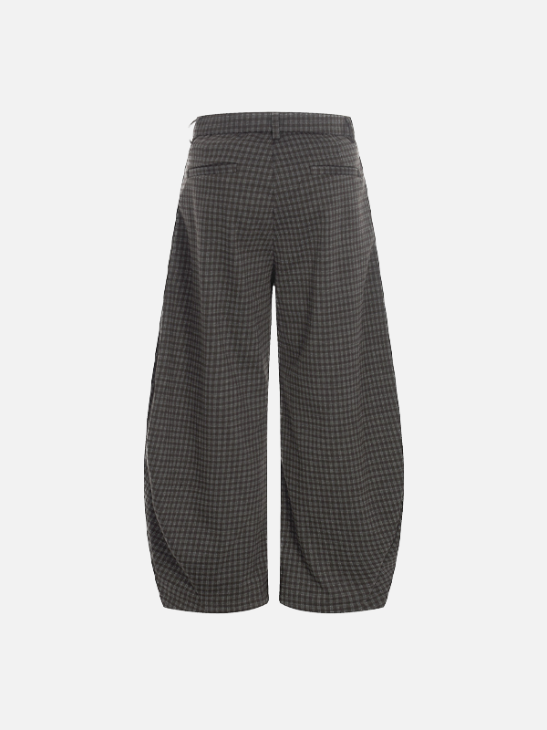 Trendy Old Money Style Plaid Wide Leg Pants