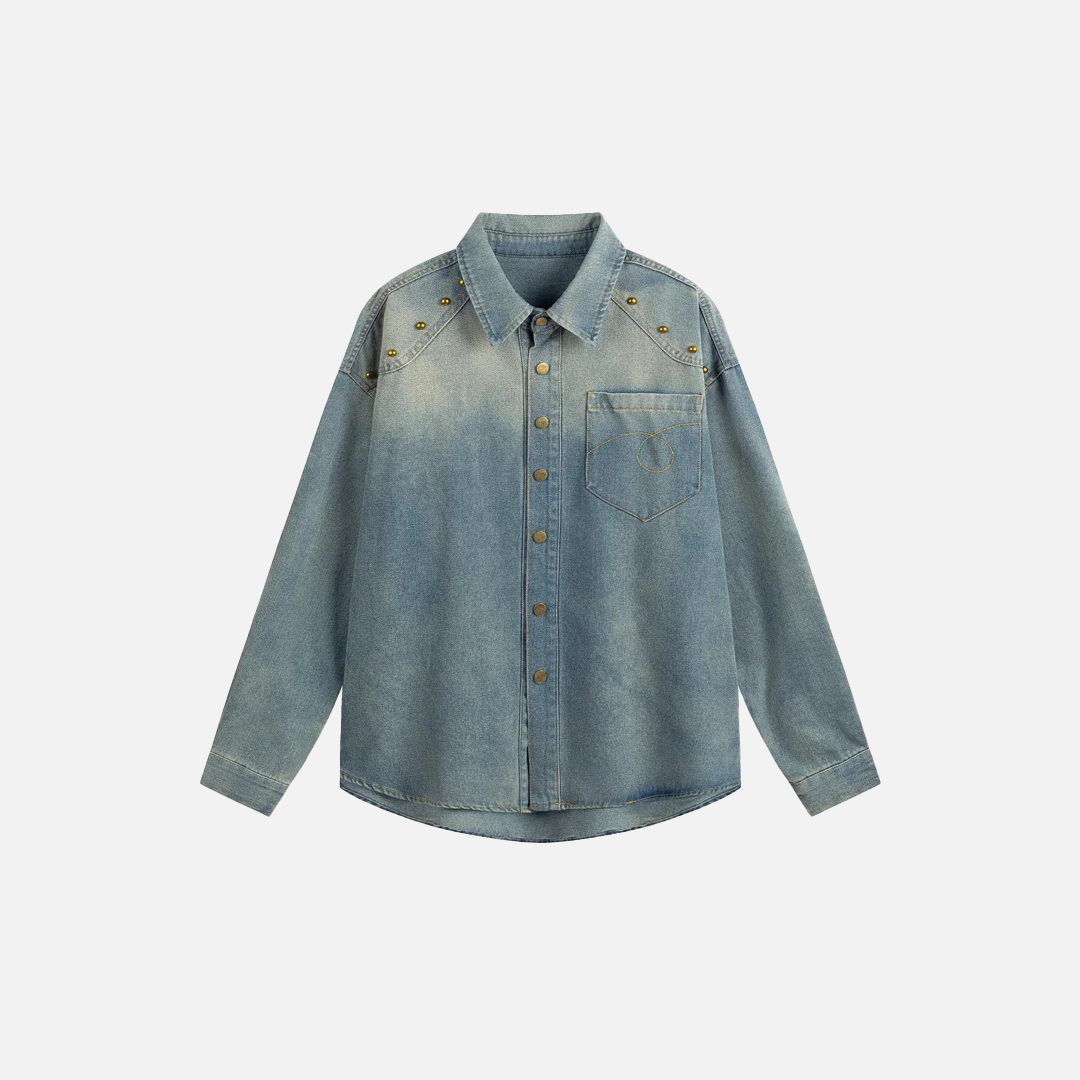 Elegante blaue Jeansbluse für Damen