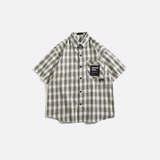 Chemise vintage à carreaux à manches courtes