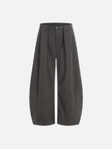 Trendy Old Money Style Plaid Wide Leg Pants