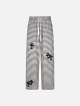 Y2K-Sweatpants im lebendigen Retro-Stil mit weitem Bein und Karomuster